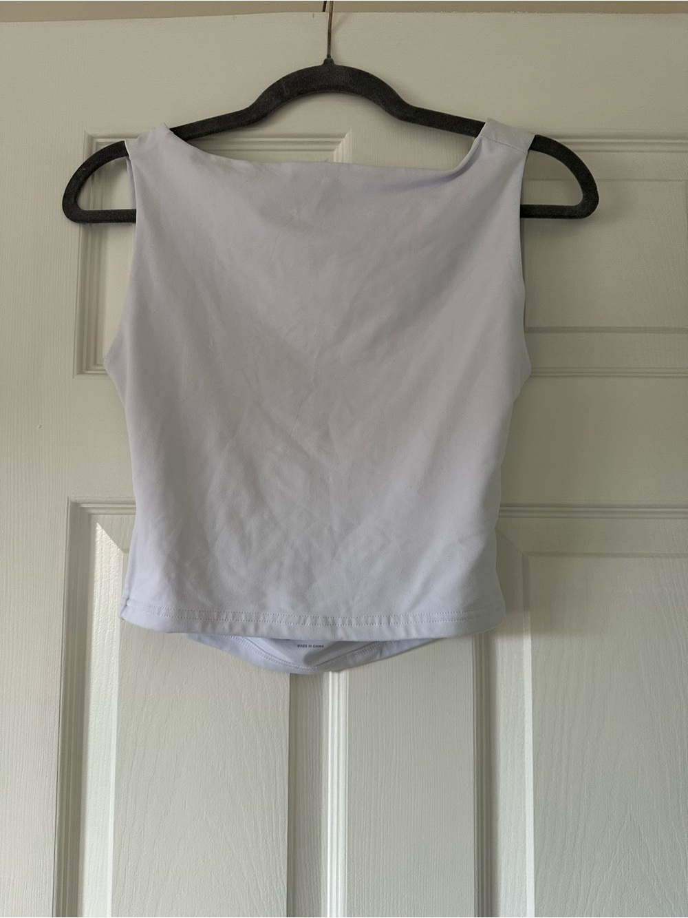 White Cropped Open-Back Tank Top